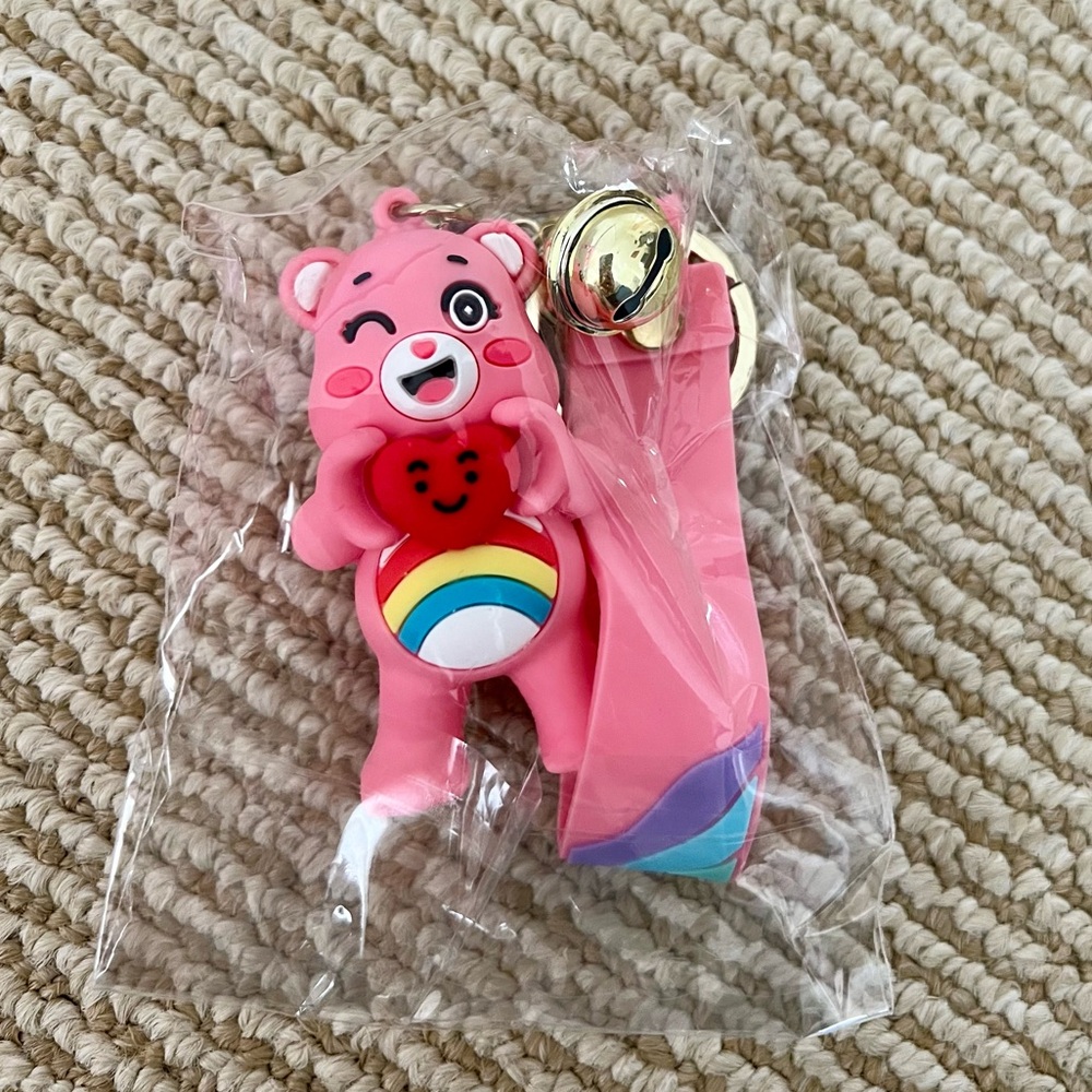 Cheer Bear Care Bear Pink Retro Style Keychain